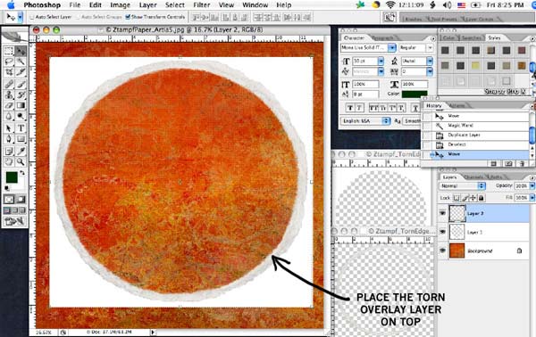Placing the Cropping Template Onto the Paper