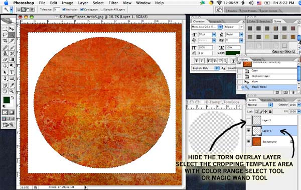 Placing the Cropping Template Onto the Paper