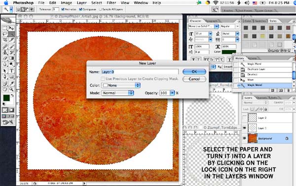 Placing the Cropping Template Onto the Paper