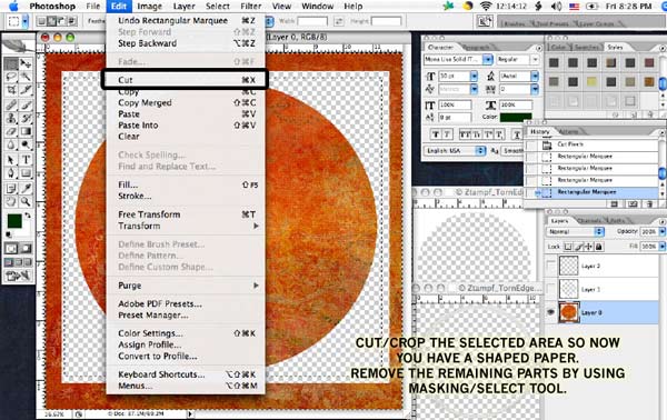 Placing the Cropping Template Onto the Paper