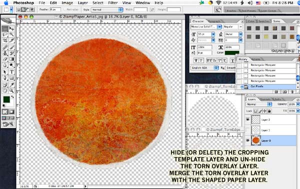 Placing the Cropping Template Onto the Paper
