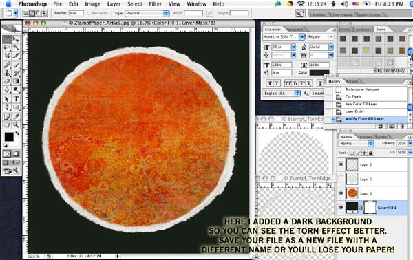 Placing the Cropping Template Onto the Paper